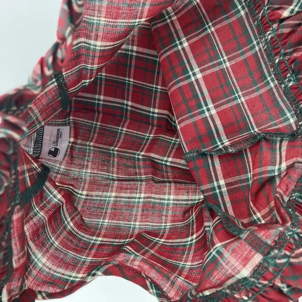 Longaberger Plaid Tidings Medium Key Basket Liner | 8x2.5x6